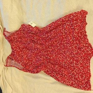 Old Navy Red Sleeveless Floral Romper
